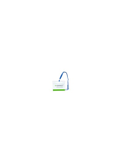 Identificador q-connect con cordon plano azul a6 154x127 mm apertura superior