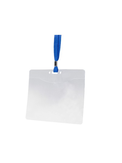 Identificador q-connect con cordon plano azul a6 154x127 mm apertura superior