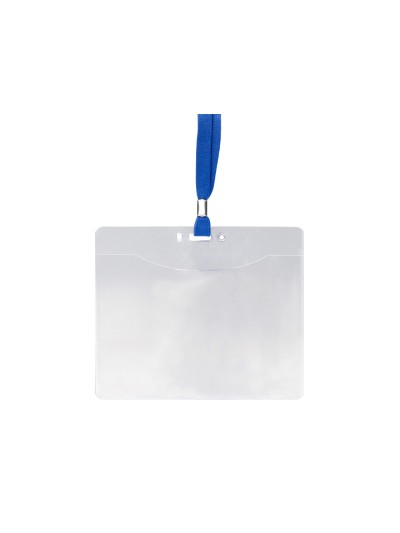 Identificador q-connect con cordon plano azul a6 154x127 mm apertura superior