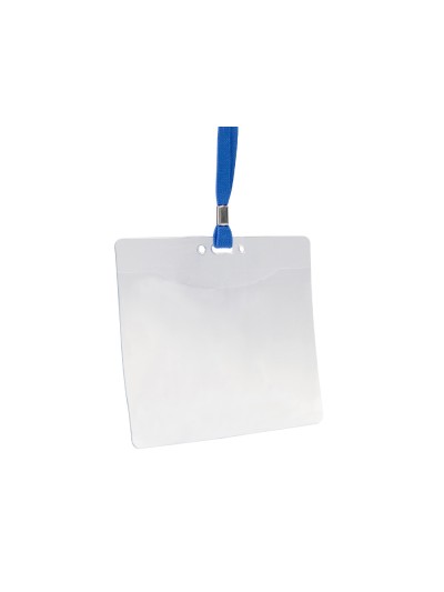 Identificador q-connect con cordon plano azul a6 154x127 mm apertura superior