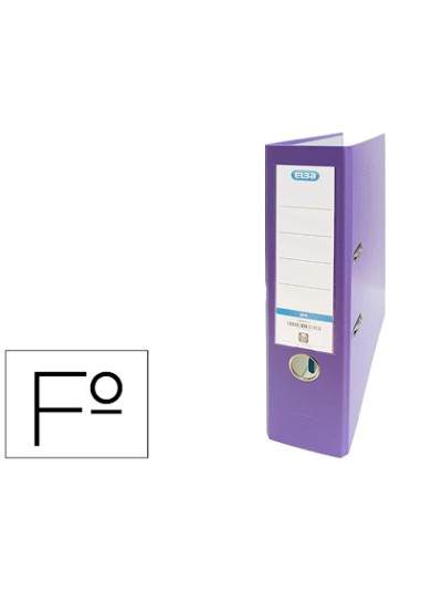 Archivador de palanca elba carton forrado pvc con rado top folio lomo 80 mm violeta