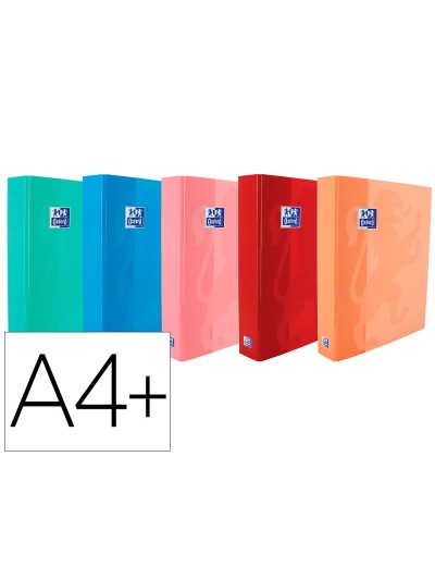 Carpeta de anillas oxford school din a4+ tapa extradura 4 anillas 40 mm colores tendencias surtidos surtidos