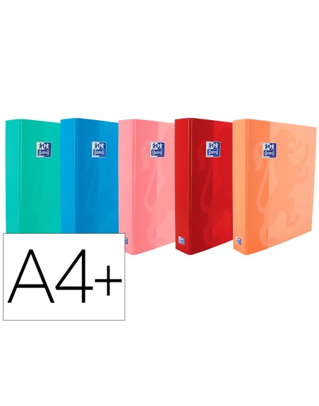 Carpeta de anillas oxford school din a4+ tapa extradura 4 anillas 40 mm colores tendencias surtidos surtidos