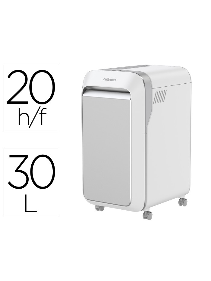 Destructora de documentos fellowes lx221 capacidad de corte 20h seguridad p5 clips grapas y tarjetas 30l blanca Destructora de documentos fellowes lx221 capacidad de corte 20h seguridad p5 clips grapas y tarjetas 30l blanca
