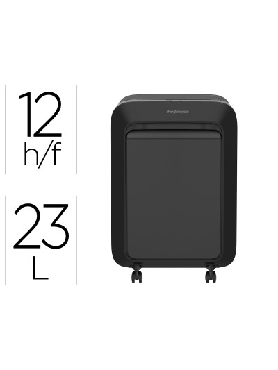 Destructora de documentos fellowes lx211 capacidad de 15 hojas seguridad p5 negra papelera 23 l grapas