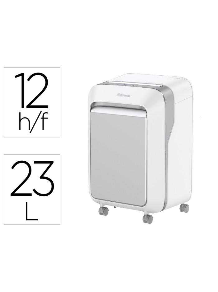 Destructora de documentos fellowes lx211 capacidad de 15 hojas seguridad p5 blanca papelera 23 l grapas Destructora de documentos fellowes lx211 capacidad de 15 hojas seguridad p5 blanca papelera 23 l grapas