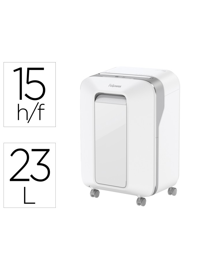 Destructora de documentos fellowes lx201 capacidad de 12 h seguridad p5 clips grapas y tarjetas 23l blanca Destructora de documentos fellowes lx201 capacidad de 12 h seguridad p5 clips grapas y tarjetas 23l blanca