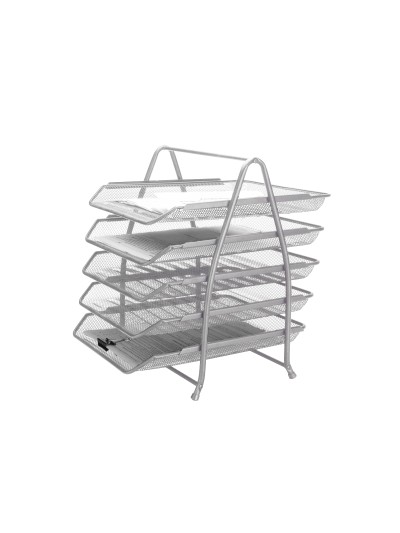 Bandeja sobremesa metalica q-connect kf18476 rejilla plata 5 bandejas movibles 350x275x375 mm
