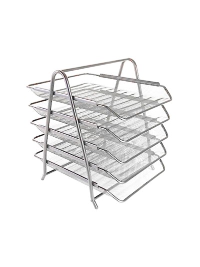 Bandeja sobremesa metalica q-connect kf18476 rejilla plata 5 bandejas movibles 350x275x375 mm