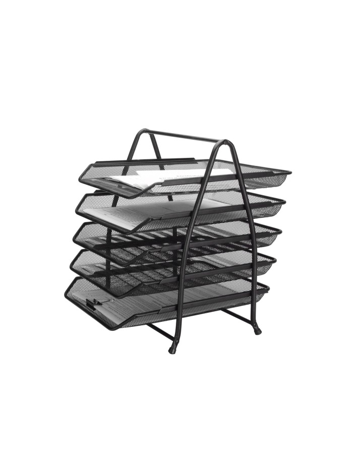 Bandeja sobremesa metalica q-connect kf18474 rejilla negro 5 bandejas movibles 350x275x375 mm Bandeja sobremesa metalica q-connect kf18474 rejilla negro 5 bandejas movibles 350x275x375 mm