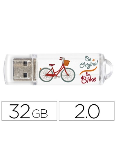Memoria usb techonetech flash drive 32 gb 2.0 be bike