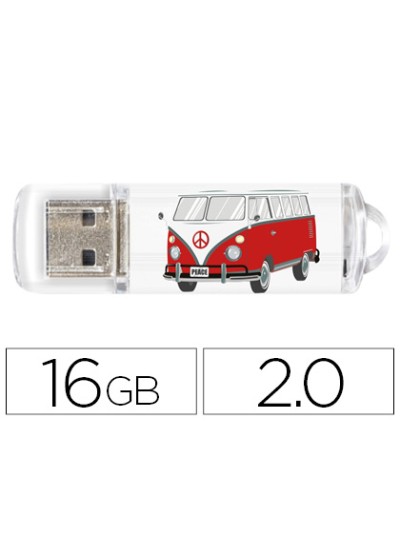 Memoria usb techonetech flash drive 16 gb 2.0 camper van-van