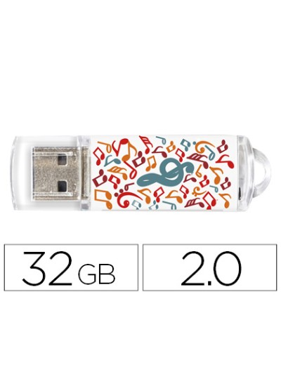 Memoria usb techonetech flash drive 32 gb 2.0 music dream
