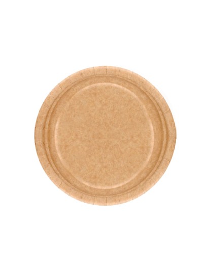 Plato carton biodegradable marron 22 cm paquete de 50 unidades