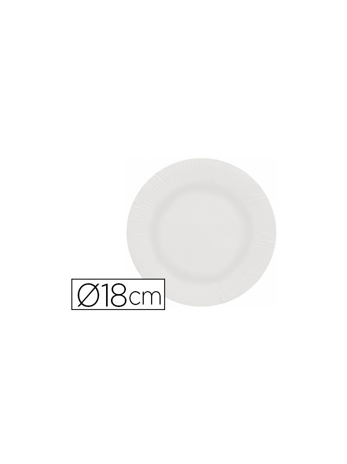 Plato papel reciclable blanco 18 cm paquete 50 unidades Plato papel reciclable blanco 18 cm paquete 50 unidades