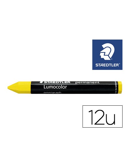 Cera staedtler para marcar amarillo lumocolor permanente omnigraph 236 caja de 12 unidades