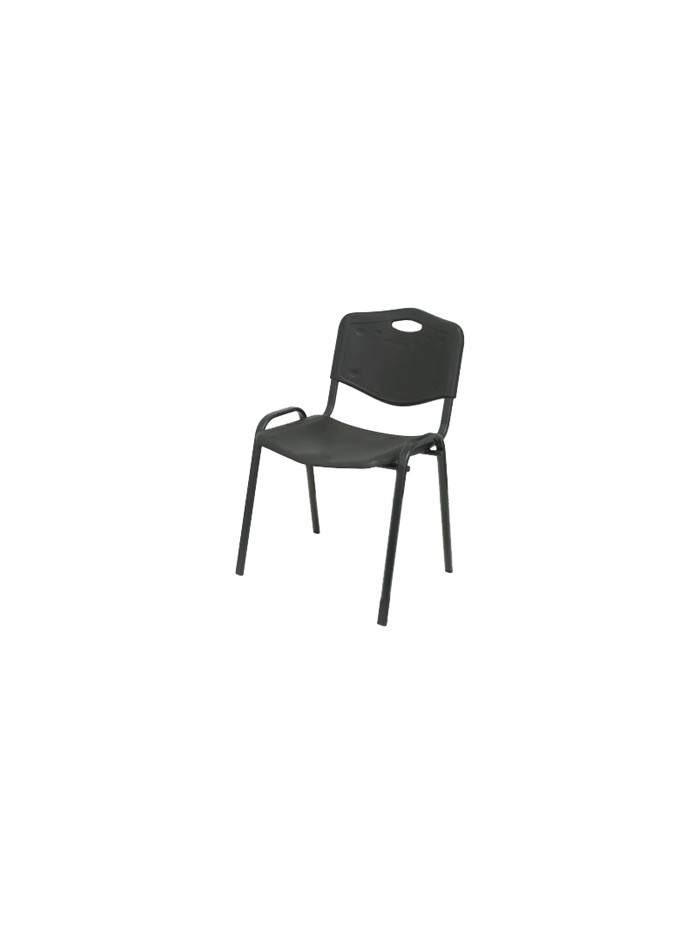 Silla apilable pyc estructura metal asiento respaldo pvc ergonomica 810x480mmx420 mm color negro Silla apilable pyc estructura metal asiento respaldo pvc ergonomica 810x480mmx420 mm color negro