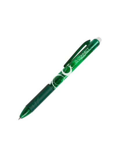 Recambio boligrafo q-connect retractil kf11060 borrable verde caja de 3 unidades