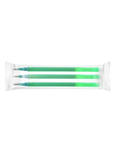 Recambio boligrafo q-connect retractil kf11060 borrable verde caja de 3 unidades