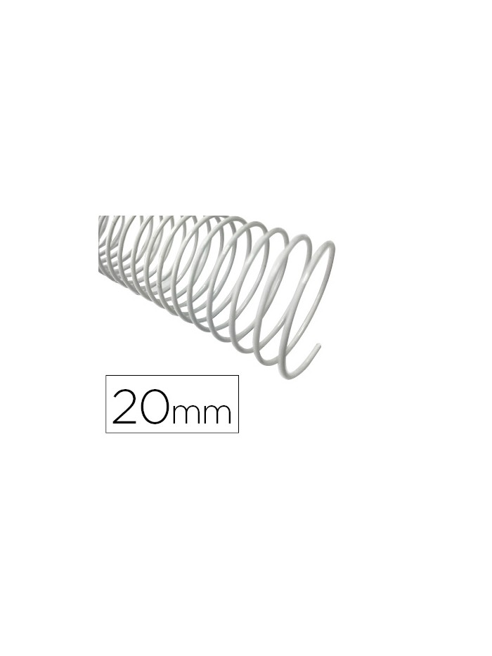 Espiral metalico q-connect blanco 64 5:1 20mm 1,2mm caja de 100 unidades Espiral metalico q-connect blanco 64 5:1 20mm 1,2mm caja de 100 unidades