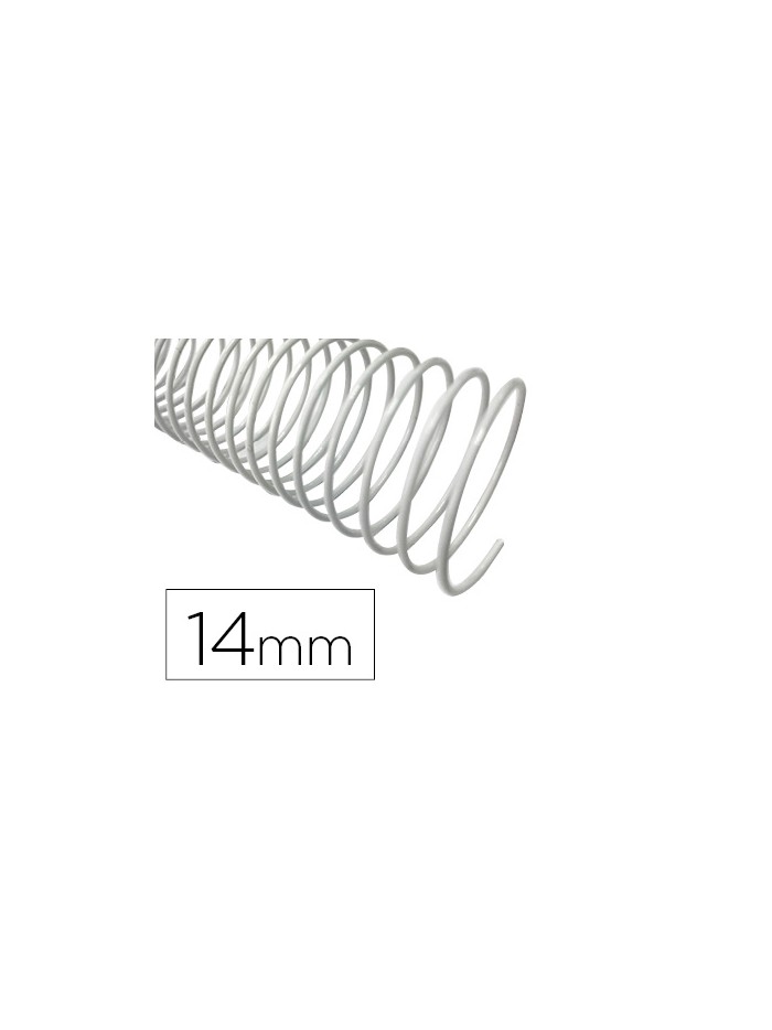 Espiral metalico q-connect blanco 64 5:1 14 mm 1mm caja de 100 unidades Espiral metalico q-connect blanco 64 5:1 14 mm 1mm caja de 100 unidades