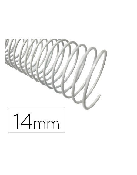 Espiral metalico q-connect blanco 64 5:1 14 mm 1mm caja de 100 unidades