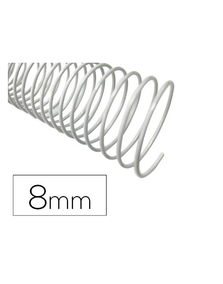 Espiral metalico q-connect blanco 64 5:1 8 mm 1mm caja de 200 unidades