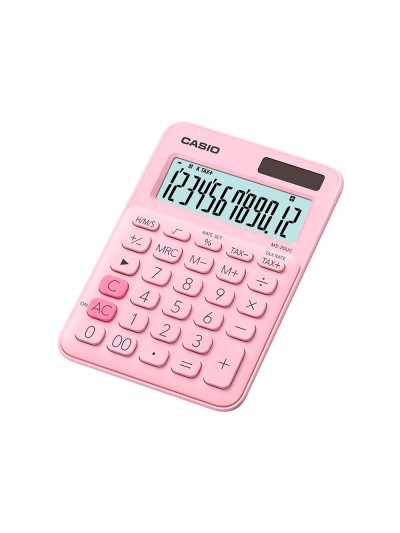 Calculadora casio ms-20uc-pk sobremesa 12 digitos tax +/- color rosa
