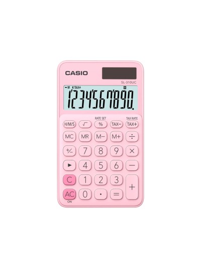 Calculadora casio sl-310uc-pk bolsillo 10 digitos tax +/- tecla doble cero color rosa