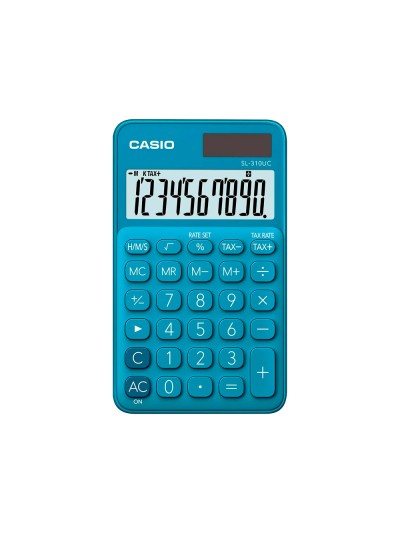 Calculadora casio sl-310uc-bu bolsillo 10 digitos tax +/- tecla color azul