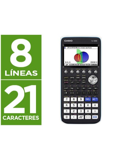 Calculadora casio fx-cg50 cientifica grafica 8 lineas 21 caracteres pantalla color 3d memoria 16 mb conexion usb