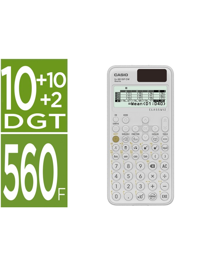 Calculadora casio fx-991sp cw iberia classwiz cientifica 560 funciones 9 memorias 10+2 digitos 5 idiomas con tapa Calculadora casio fx-991sp cw iberia classwiz cientifica 560 funciones 9 memorias 10+2 digitos 5 idiomas con tapa