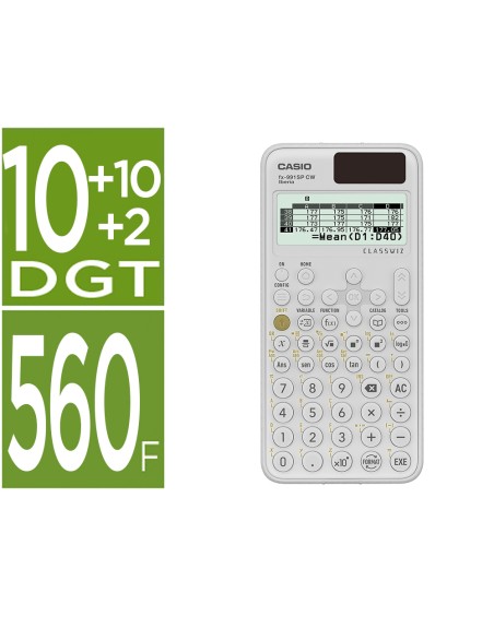 Calculadora casio fx-991sp cw iberia classwiz cientifica 560 funciones 9 memorias 10+2 digitos 5 idiomas con tapa