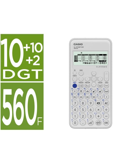 Calculadora casio fx-570sp classwiz iberia cientifica 560funciones 9 memorias 10+2 digitos 5 idiomas con tapa