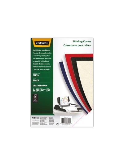 Tapa de encuadernacion fellowes din a4 carton brillo rojo chromolux 250 gr pack de 100 unidades