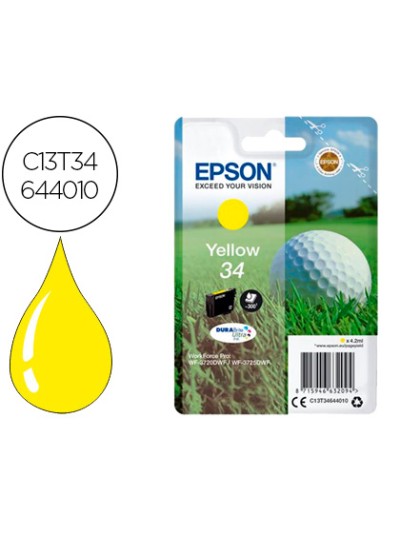 Ink-jet epson 34 workforce pro wf-3720 / wf-3720dwf / wf-3725dwf amarillo 300 paginas