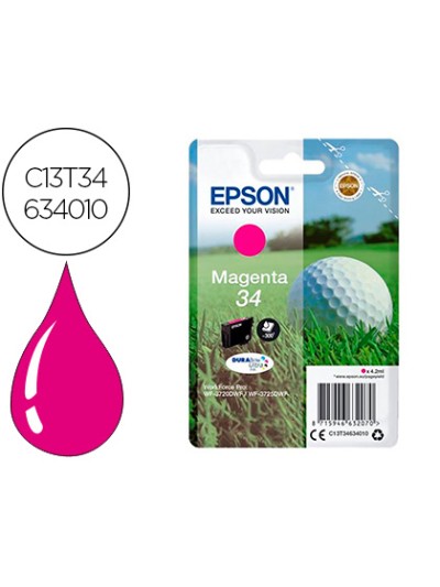 Ink-jet epson 34 workforce pro wf-3720 / wf-3720dwf / wf-3725dwf magenta 300 paginas