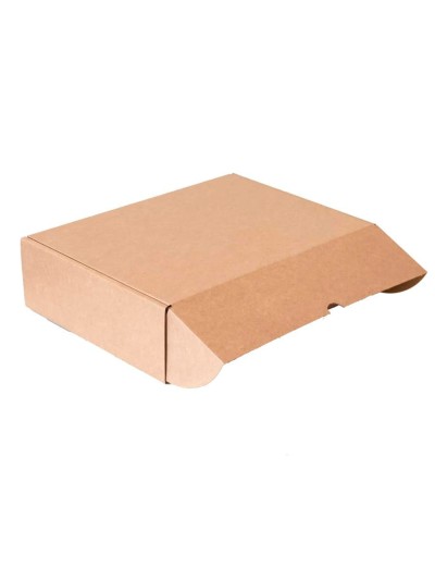Caja automontable q-connect para e-commerce y regalo carton reciclado canal simple 3 mm kraft 330x250x100 mm