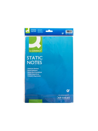 Bloc de notas electrostaticas quita y pon q-connect 210x297mm 100 hojas 5 colores fluorescentes