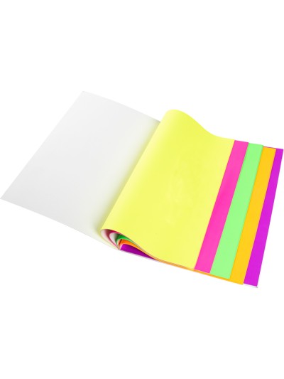 Bloc de notas electrostaticas quita y pon q-connect 210x297mm 100 hojas 5 colores fluorescentes