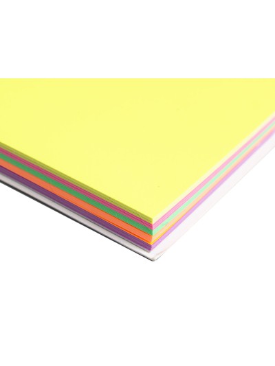 Bloc de notas electrostaticas quita y pon q-connect 70x100 mm 100 hojas 5 colores fluorescentes