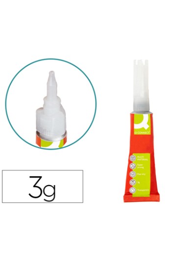 Pegamento q-connect adhesivo instantaneo fuerte 3 gr unidad