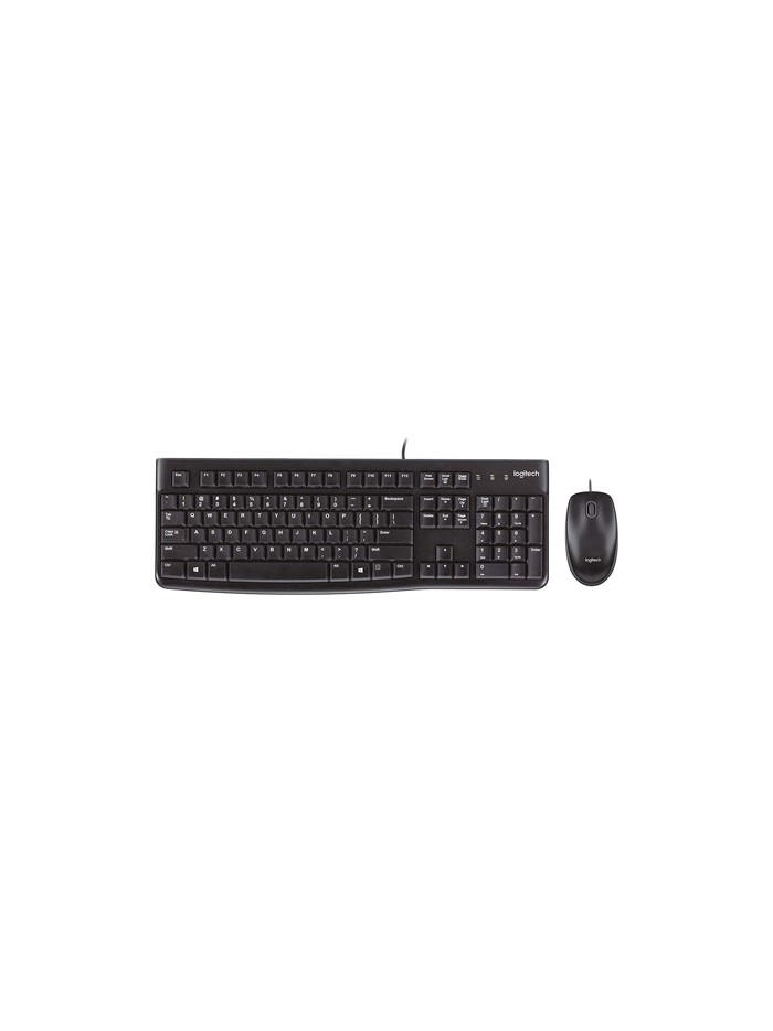 Set teclado + raton logitech mk120 usb con cable negro Set teclado + raton logitech mk120 usb con cable negro