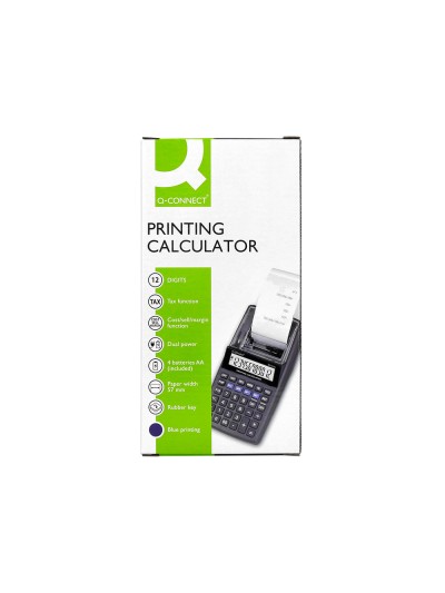 Calculadora q-connect impresora pantalla papel kf11213 12 digitos tinta azul