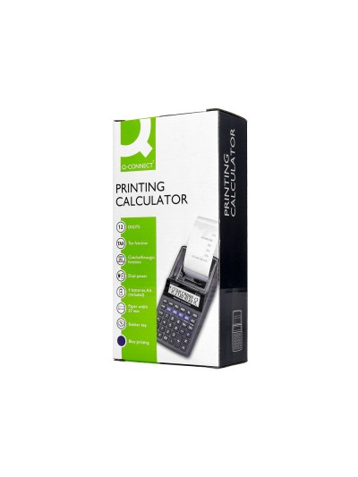 Calculadora q-connect impresora pantalla papel kf11213 12 digitos tinta azul