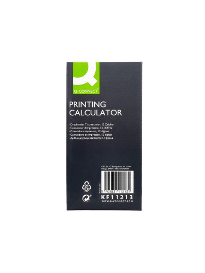 Calculadora q-connect impresora pantalla papel kf11213 12 digitos tinta azul