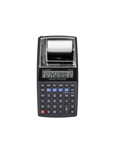 Calculadora q-connect impresora pantalla papel kf11213 12 digitos tinta azul