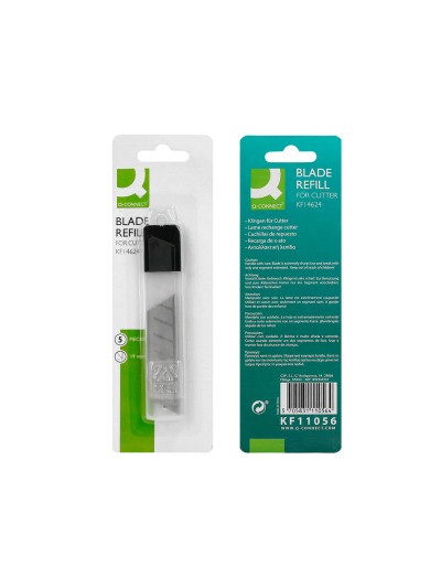 Repuesto cuter q-connect ancho para modelo kf14624 cuchilla 18 mm blister 5 unidades