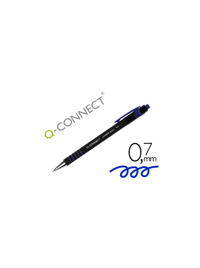 Boligrafo q-connect retractil con grip 0,7 mm color azul Boligrafo q-connect retractil con grip 0,7 mm color azul