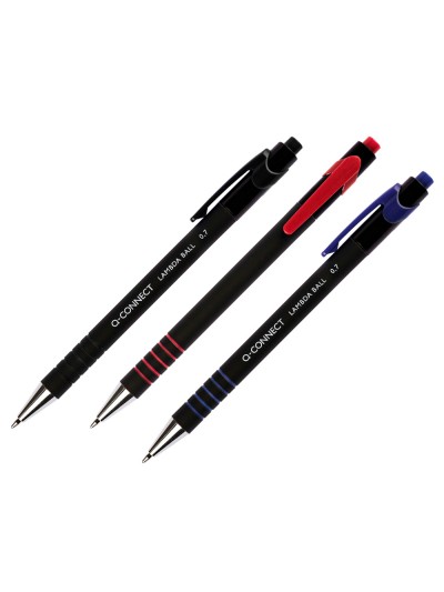 Boligrafo q-connect retractil con grip 0,7 mm color azul